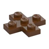 Plate 3 x 3 Cross, Reddish Brown