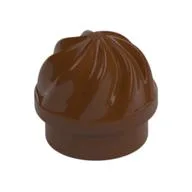 Plate Round 1 x 1 Swirled Top, Reddish Brown