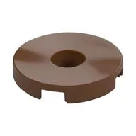 Tile Special Round 2 x 2 with Hole, Reddish Brown