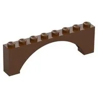 Brick Arch 1 x 8 x 2 Raised, Reddish Brown