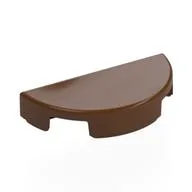 Tile Round 1 x 2 Half Circle, Reddish Brown