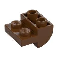 Brick Curved Inverted 2 x 2 with 1 x 2 Cutouts, Reddish Brown