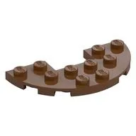Plate Round Half 3 x 6 with 1 x 2 Cutout, Reddish Brown