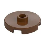 Plate Special Round 2 x 2 with Center Stud (Jumper Plate), Reddish Brown