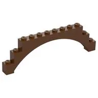 Brick Arch 1 x 12 x 3 Raised Arch with 5 Cross Supports, Reddish Brown