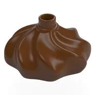 Duplo Cake Swirl Decoration with Top Stud, Reddish Brown