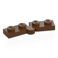 Hinge Plate 1 x 4 Swivel Top / Base - Hollow Clip [Complete Assembly], Reddish Brown