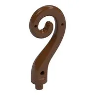 Animal Body Part / Plant, Tail / Vine Curled with Bar, Reddish Brown