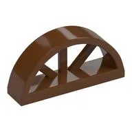 Window 1 x 4 x 1 2/3 with Spoked Rounded Top, Reddish Brown