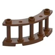 Fence Spindled 4 x 4 x 2 Quarter Round with 3 Studs, Reddish Brown