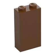 Brick 1 x 2 x 3 with Bottom Stud Holder, Reddish Brown