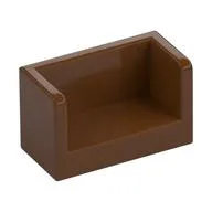 Panel 1 x 2 x 1 with Rounded Corners and 2 Sides, Reddish Brown