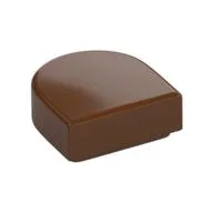 Tile Round 1 x 1 Half Circle, Reddish Brown