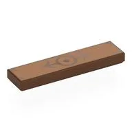 Tile 1 x 4 with Dark Brown Circle, 2 Arrows Print, Reddish Brown
