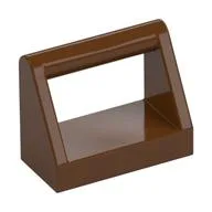 Tile Special 1 x 2 with Handle, Reddish Brown