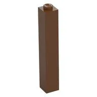 Brick 1 x 1 x 5 with Solid Stud, Reddish Brown