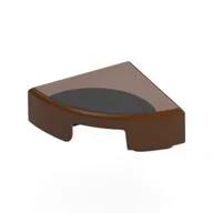 Tile Round 1 x 1 Quarter with Black Circle on Edge Print, Reddish Brown