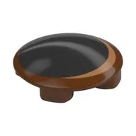 Plate Round 2 x 2 with Rounded Bottom with Medium Nougat and Black Eye Print, Reddish Brown