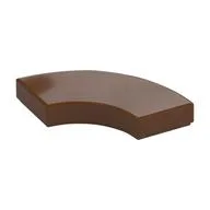 Tile 2 x 2 Curved, Macaroni, Reddish Brown