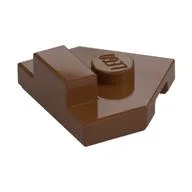 Plate Special 2 x 2 Wedge, Center Stud, 1 x 1/2 Raised Tab, Reddish Brown