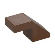 Brick Sloped 45° 2 x 1 with 2/3 Inverted Cutout and no stud, Reddish Brown