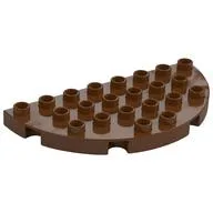 Duplo Plate Round 4 x 8 Semi-Circle, Reddish Brown