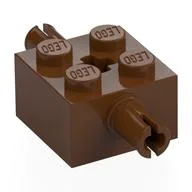 Brick Special 2 x 2 with 2 Pins and Axle Hole, Reddish Brown