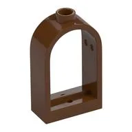 Window 1 x 2 x 2 2/3 with Rounded Top, Reddish Brown