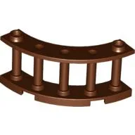 Fence Spindled 4 x 4 x 2 Quarter Round with 2 Studs, Reddish Brown