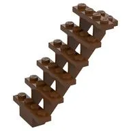 Stairs 7 x 4 x 6 Straight Open, Reddish Brown
