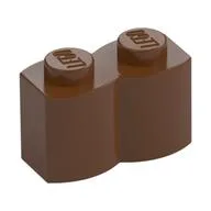 Brick Special 1 x 2 Palisade [aka Log], Reddish Brown