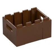 Box / Crate with Handholds 3 x 4 x 1 2/3, Reddish Brown