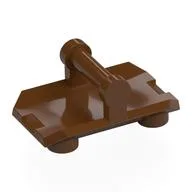 Plate Special / Shield Rectangular with 4 Studs, Handle, Reddish Brown