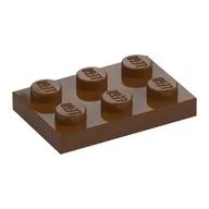 Plate 2 x 3, Reddish Brown