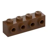 Brick Special 1 x 4 with 4 Studs on One Side, Reddish Brown