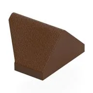 Brick Sloped 45° 2 x 1 Double / Inverted with Bottom Stud Holder, Reddish Brown