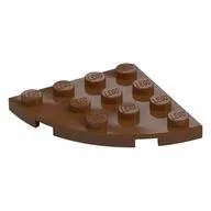 Plate Round Corner 4 x 4, Reddish Brown