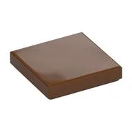 Tile 2 x 2 with Groove, Reddish Brown