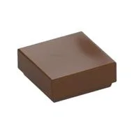 Tile 1 x 1 with Groove, Reddish Brown