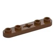 Technic Plate 1 x 5 with Smooth Ends, 4 Studs and Centre Axle Hole, Reddish Brown