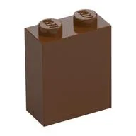 Brick 1 x 2 x 2 with Inside Stud Holder, Reddish Brown