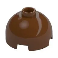 Brick Round 2 x 2 Dome Top, Vented Stud, Reddish Brown
