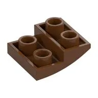 Brick Curved Inverted 2 x 2 x 2/3, Reddish Brown