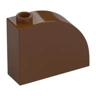Brick Curved 1 x 3 x 2, Reddish Brown