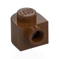Plate Special 1 x 1 x 2/3 Half Round with Side Stud, Reddish Brown