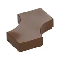 Tile Special 2 x 2 with 2 Quarter Round Cutouts, Reddish Brown