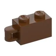 Brick Special 1 x 2 with Vertical Closed Handle on Edge, Reddish Brown