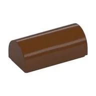 Brick Curved 1 x 2 x 2/3 Double Curved Top, No Studs, Reddish Brown