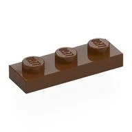 Plate 1 x 3, Reddish Brown