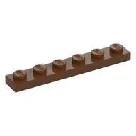 Plate 1 x 6, Reddish Brown